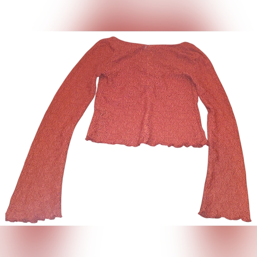 BDG Urban Outfitter Kimchi Blue Quinn Lace Long Sleeve Top Medium - Picture 10 of 16